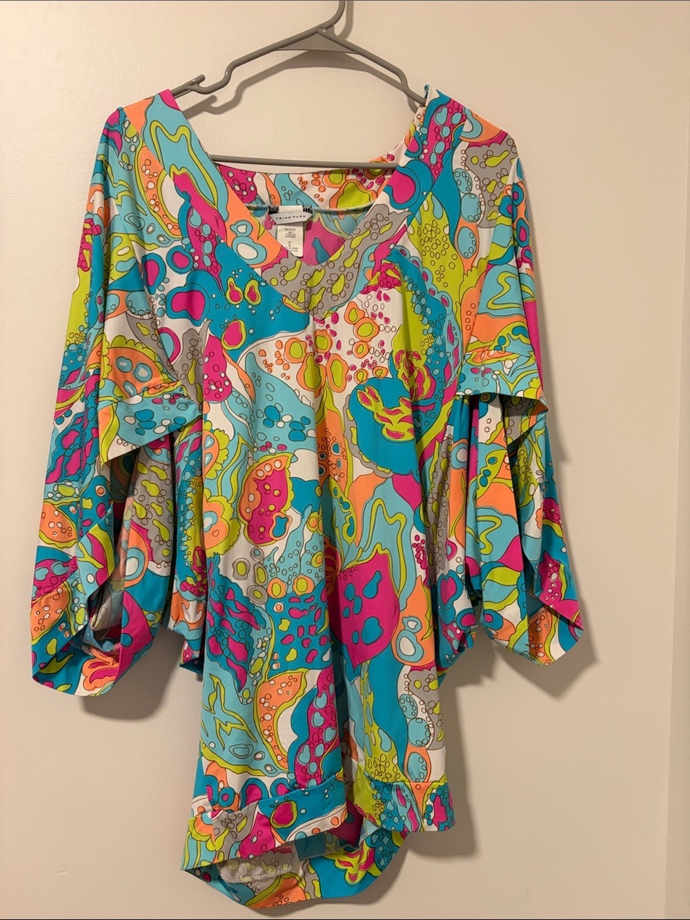 Trina Turk Swim Cover Up Tunic Top Tangiers Multicolored Abstract Floral